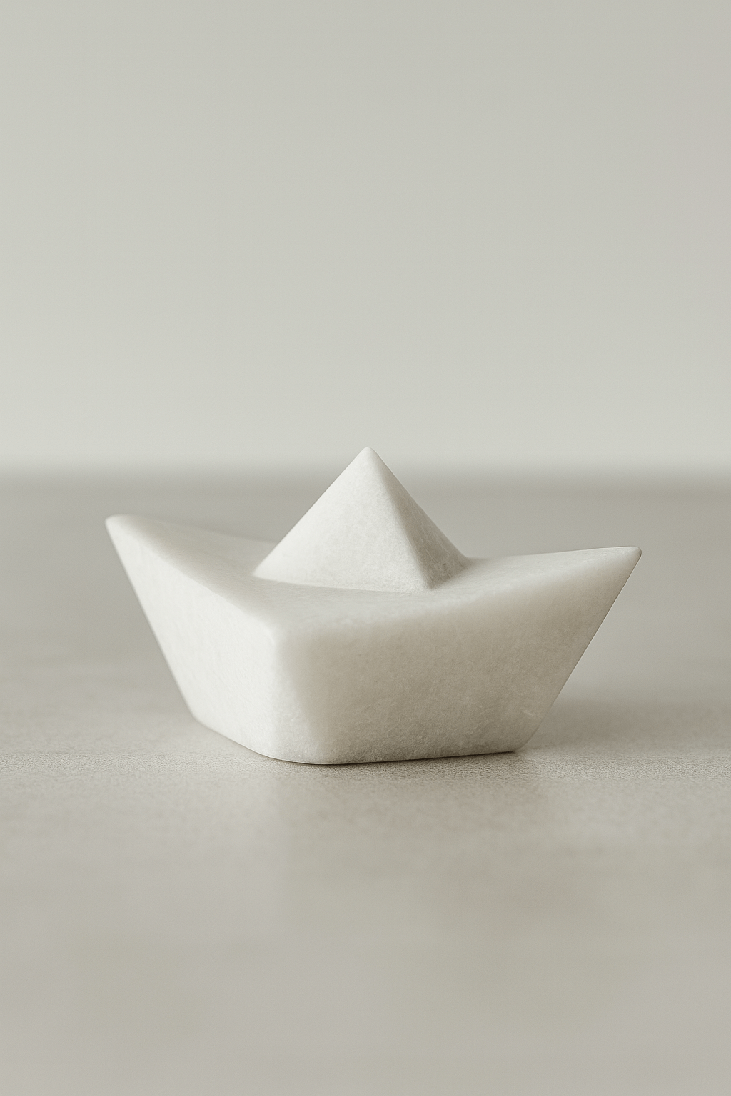 Μαρμάρινη Διακοσμητική Βάρκα από Λευκό Μάρμαρο Θάσου | Minimal Design