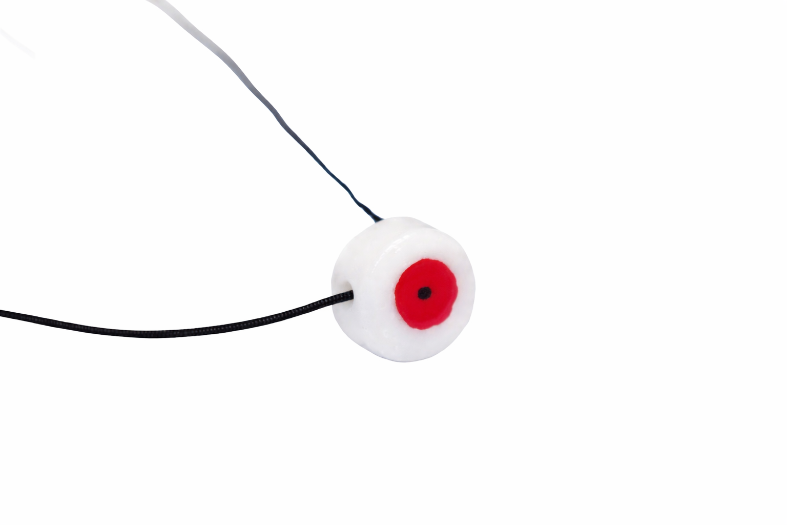 TOTEM 04 Eye Necklace – White Thassos Marble & Red Eye - Image 7