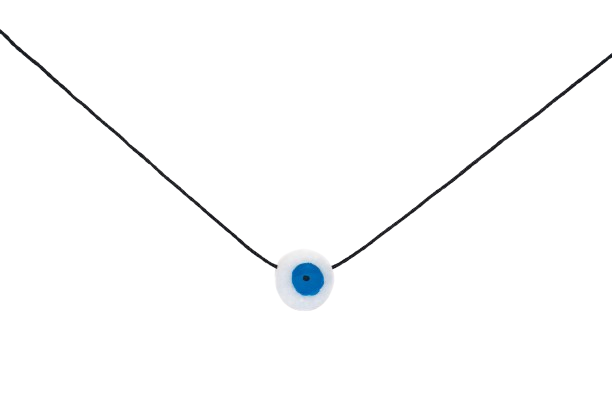 TOTEM 04 Eye Necklace – White Thassos Marble & Red Eye - Image 9